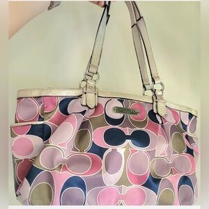 Y2K coach satin tote euc